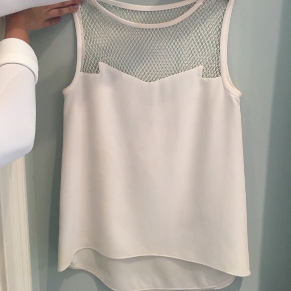 Rag and Bone Mesh Yoke Crepe Top - Picture 3 of 4